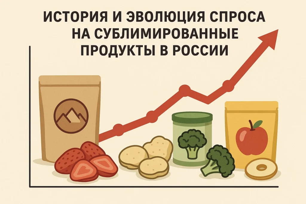 История и эволюция спроса на сублимированные продукты в России Спрос сублемированных продуктов