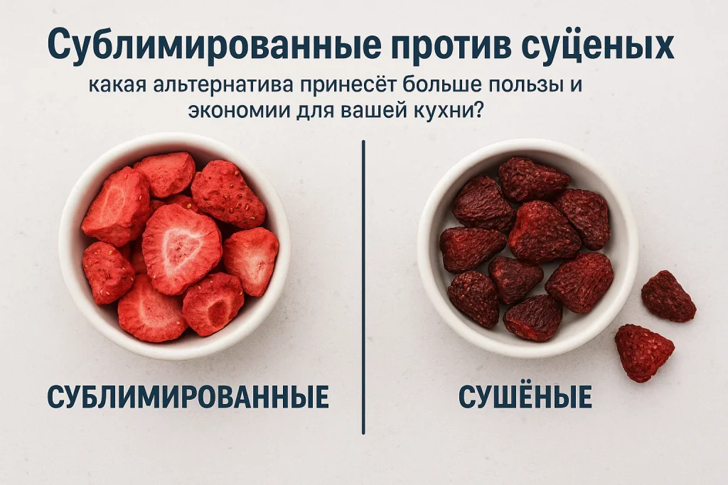 Сублимированные против сушёных: какая альтернатива принесет больше пользы и экономии для вашей кухни? Сублимированные против сушёных: какая альтернатива принесет больше пользы и экономии для вашей кухни?
